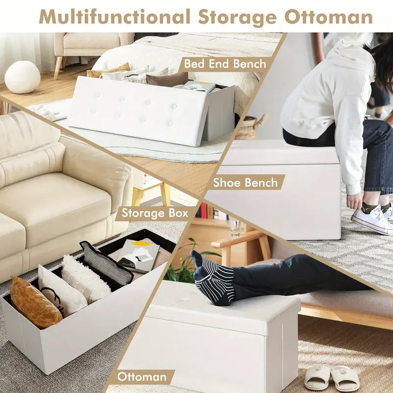 Storage-Ottoman (White) (FN293)