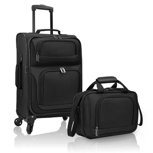 2-Piece Polyester Suitcase Luggage w/ Tote [FREE-Click for details]