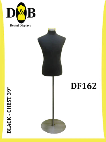 B-Dress Form, Black, Size 39" Male DF162