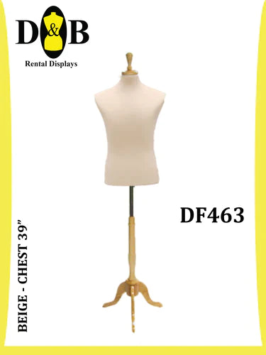 B-Dress Form, Beige, Size 39", Male DF463